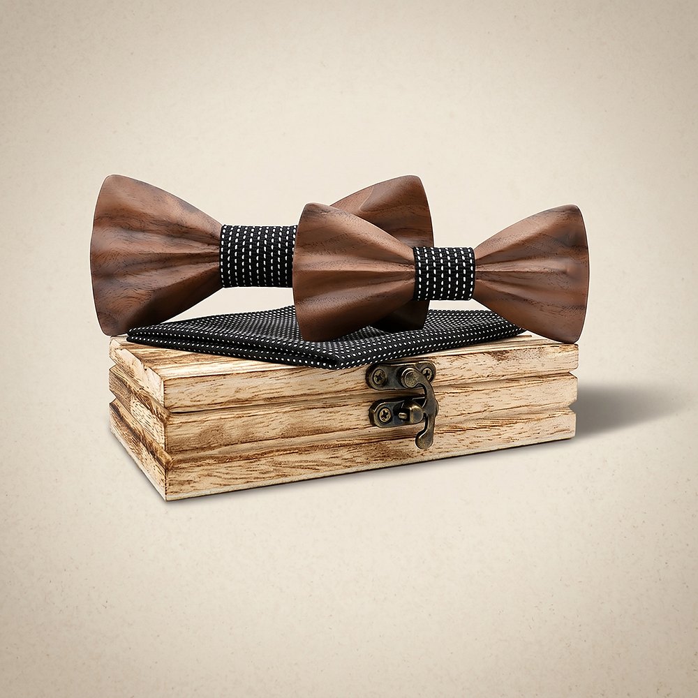 M451 M451  Father & Son Bow Tie Set, Walnut — colour C1