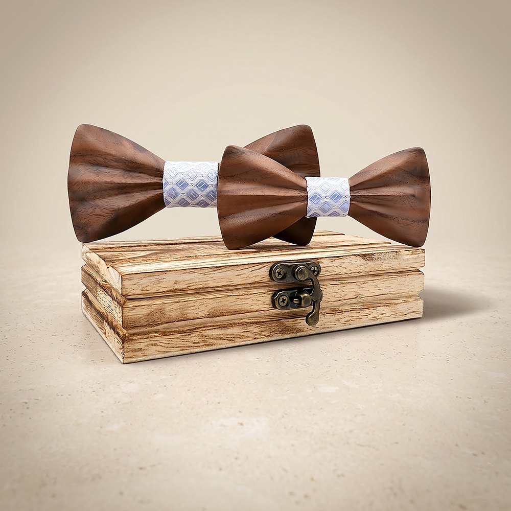 M451 M451  Father & Son Bow Tie Set, Walnut — colour C4