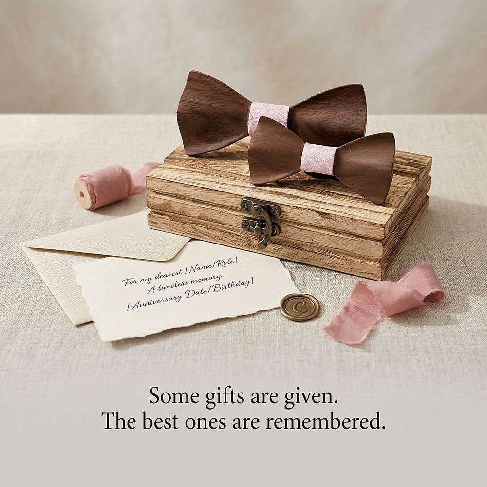 M452 M452  Father & Son Bow Tie Set, Walnut — view 7