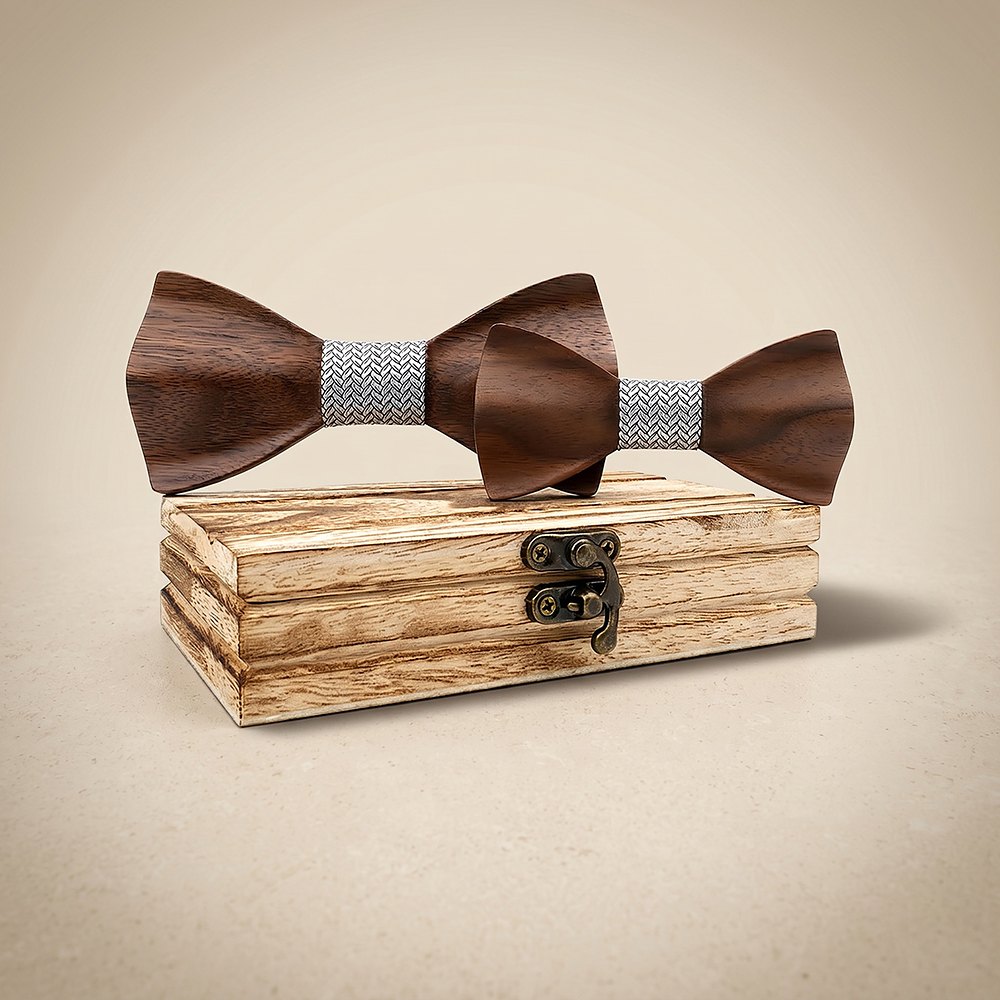 M452 M452  Father & Son Bow Tie Set, Walnut — colour C2