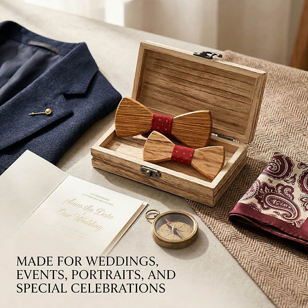 M453 M453  Father & Son Bow Tie Set, Zebrawood — view 4