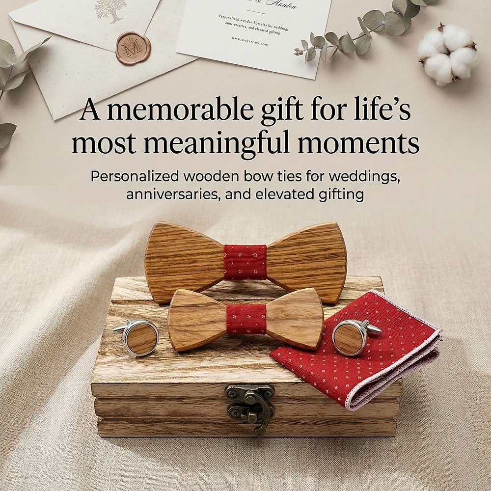 M453 M453  Father & Son Bow Tie Set, Zebrawood — view 6