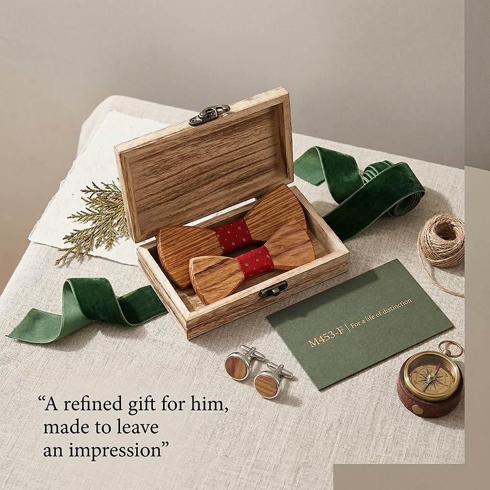 M453 M453  Father & Son Bow Tie Set, Zebrawood — view 10
