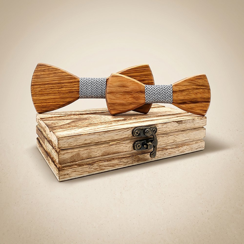M453 M453  Father & Son Bow Tie Set, Zebrawood — colour C1