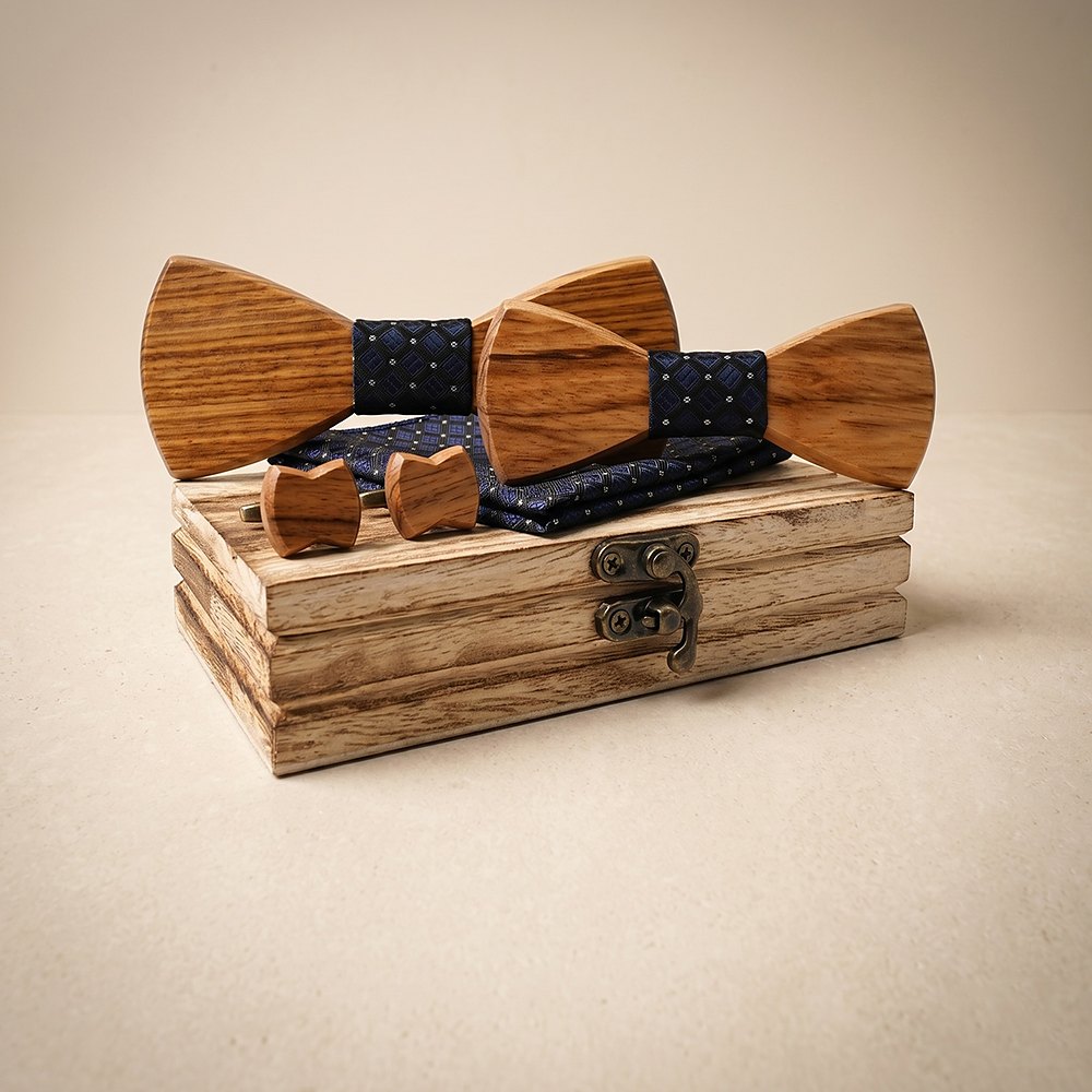 M453 M453  Father & Son Bow Tie Set, Zebrawood — colour C3