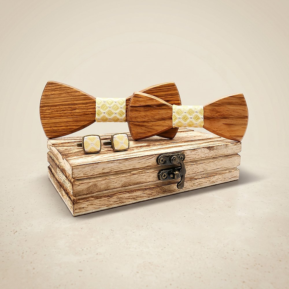 M453 M453  Father & Son Bow Tie Set, Zebrawood — colour C4