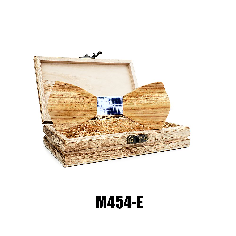 M454 M454  Solid Bow Tie with Gift Box, Zebrawood — view 5