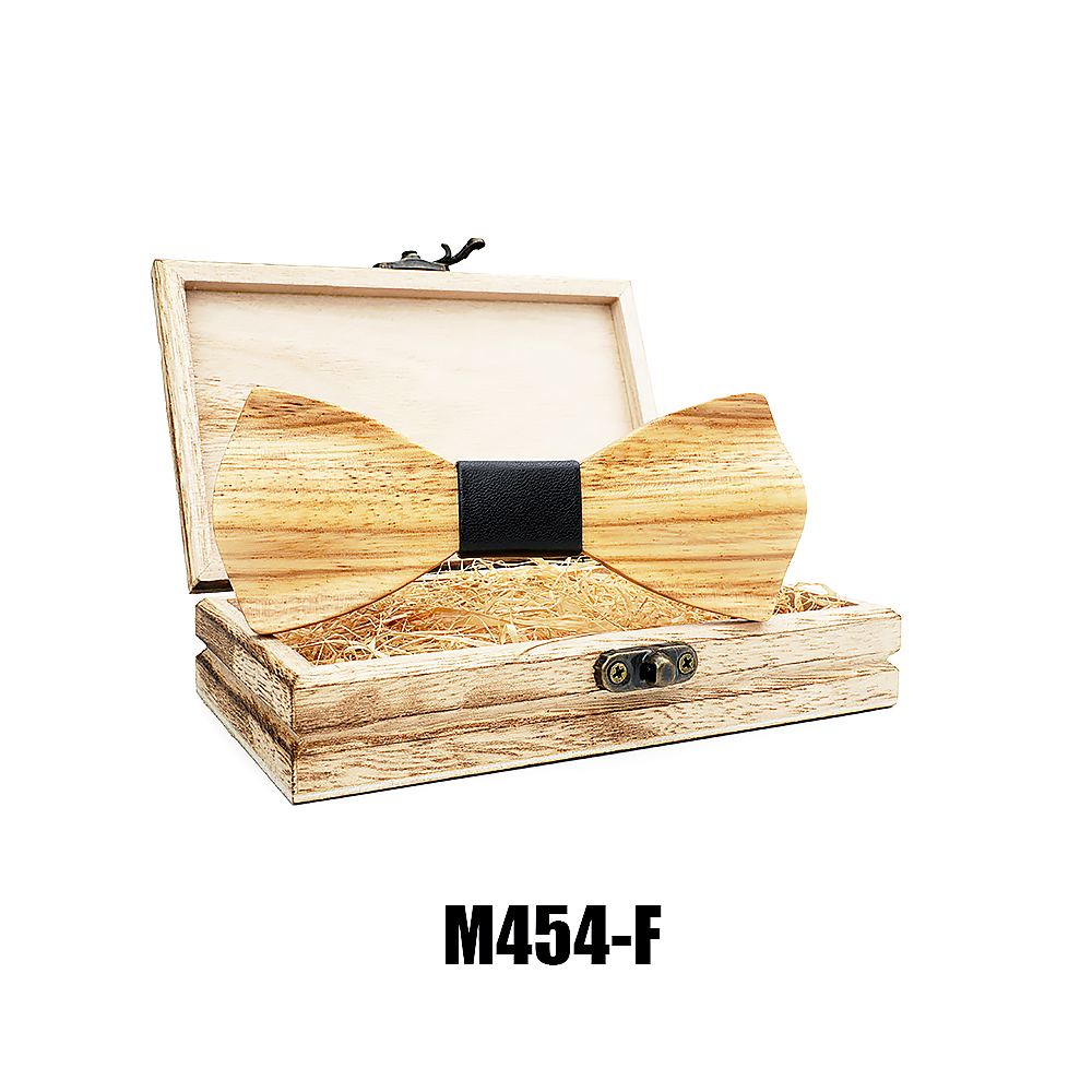 M454 M454  Solid Bow Tie with Gift Box, Zebrawood — colour F