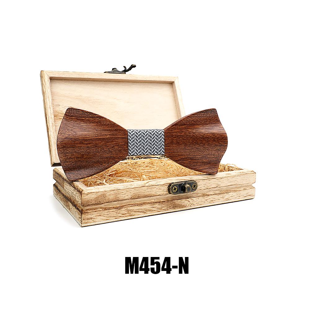 M454 M454  Solid Bow Tie with Gift Box, Zebrawood — colour N