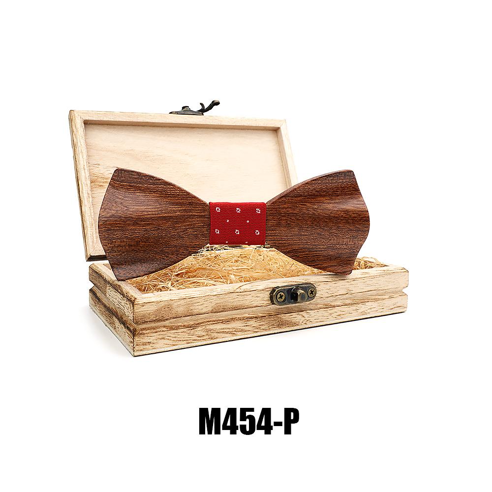 M454 M454  Solid Bow Tie with Gift Box, Zebrawood — colour P