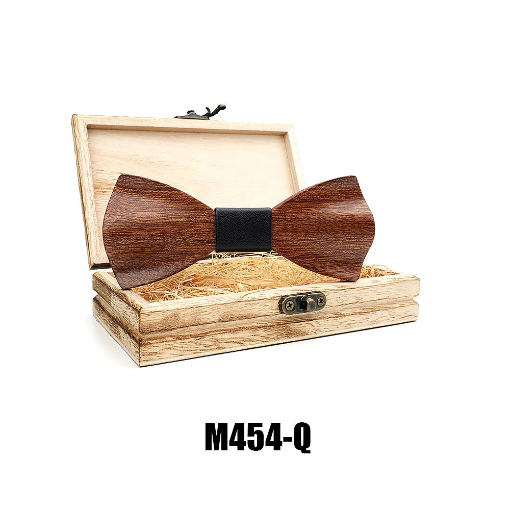 M454 M454  Solid Bow Tie with Gift Box, Zebrawood — colour Q