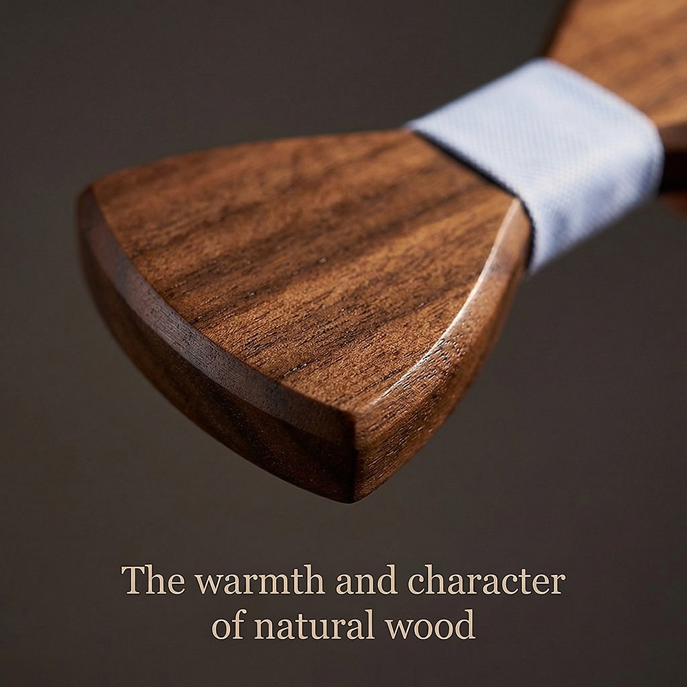 M455 M455  Solid Bow Tie with Gift Box, Zebrawood — view 10