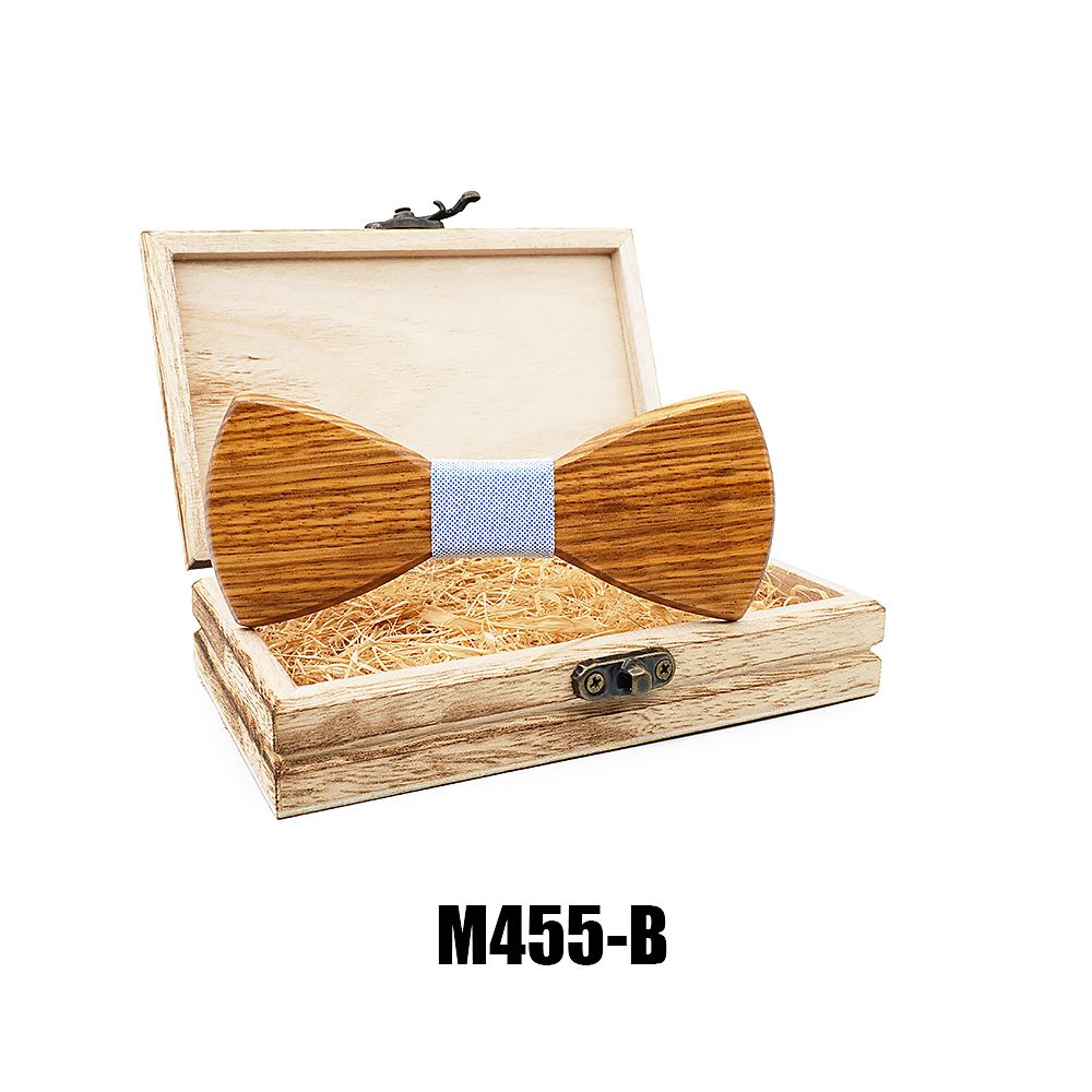 M455 M455  Solid Bow Tie with Gift Box, Zebrawood — colour B