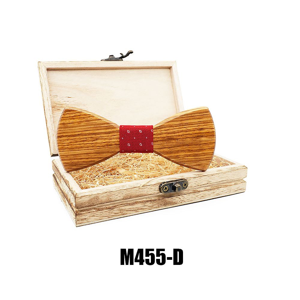 M455 M455  Solid Bow Tie with Gift Box, Zebrawood — colour D