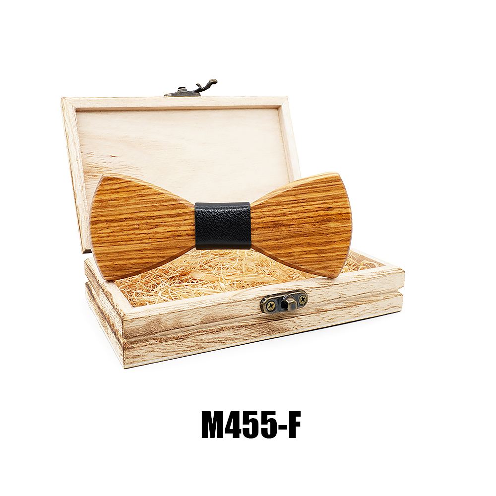 M455 M455  Solid Bow Tie with Gift Box, Zebrawood — colour F