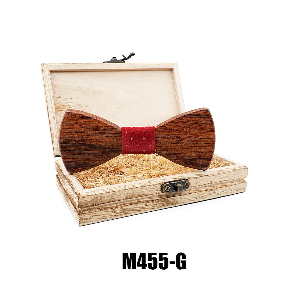 M455 M455  Solid Bow Tie with Gift Box, Zebrawood — colour G