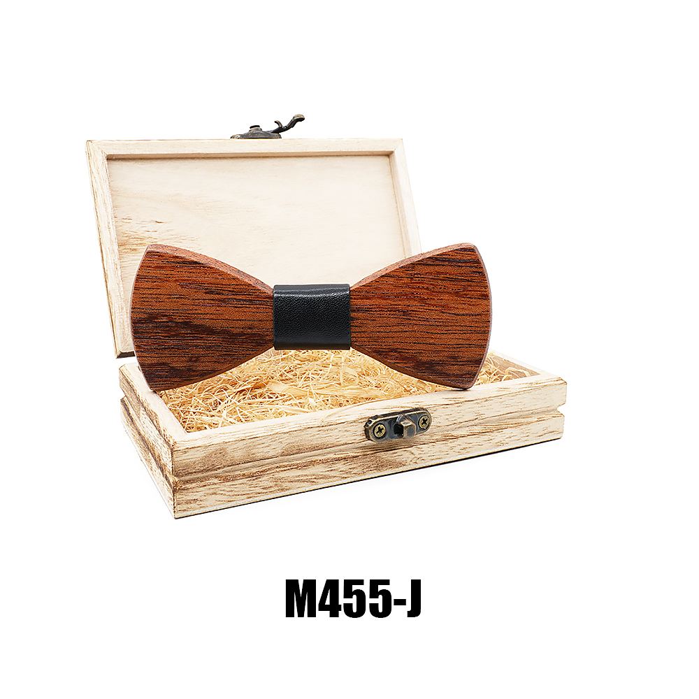 M455 M455  Solid Bow Tie with Gift Box, Zebrawood — colour J