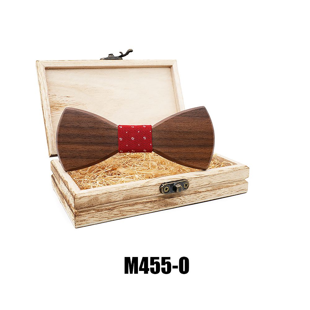 M455 M455  Solid Bow Tie with Gift Box, Zebrawood — colour O