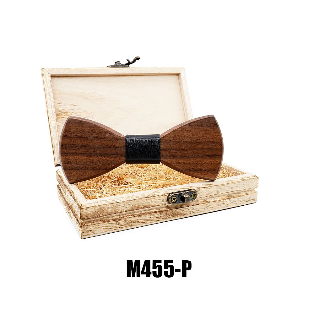 M455 M455  Solid Bow Tie with Gift Box, Zebrawood — colour P