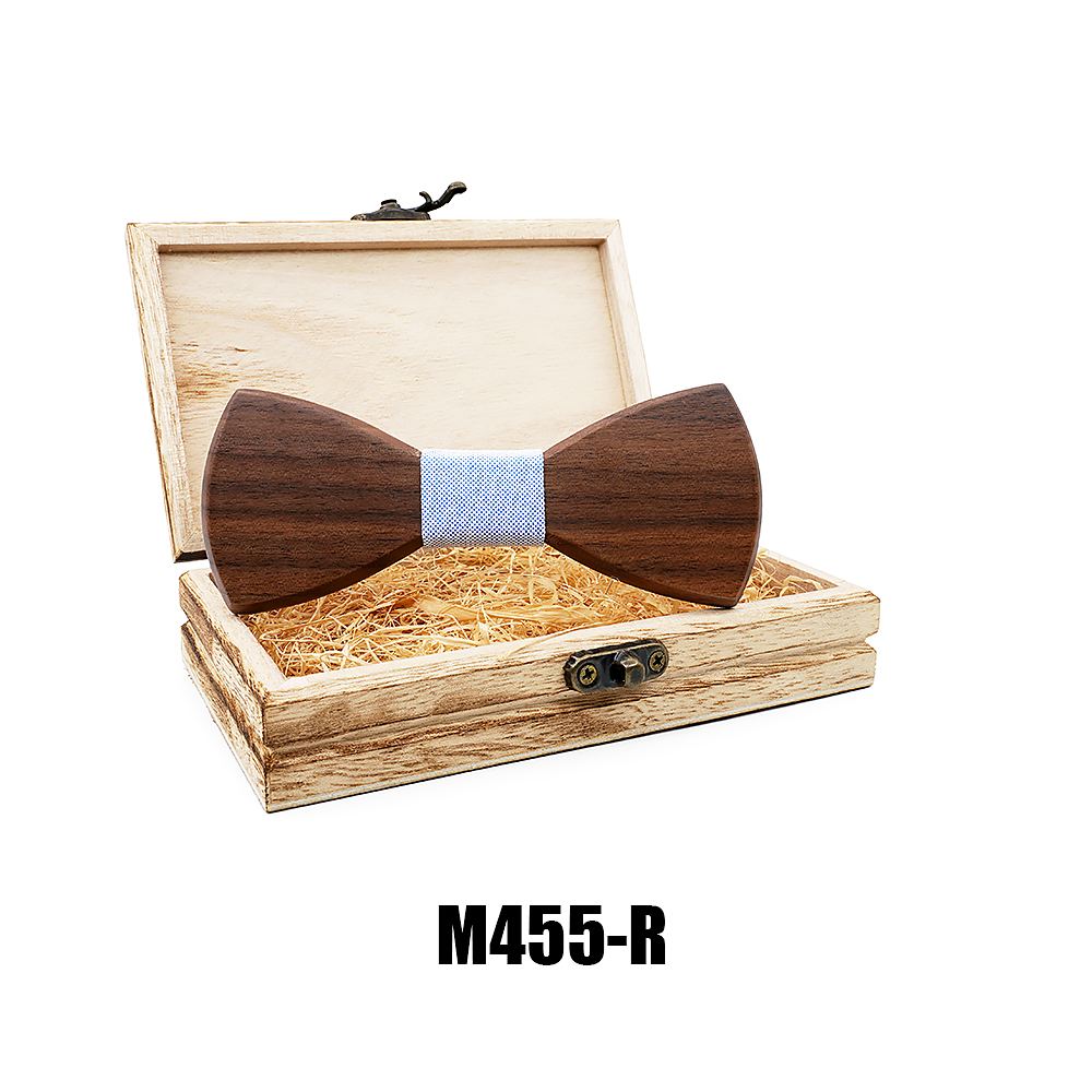 M455 M455  Solid Bow Tie with Gift Box, Zebrawood — colour R