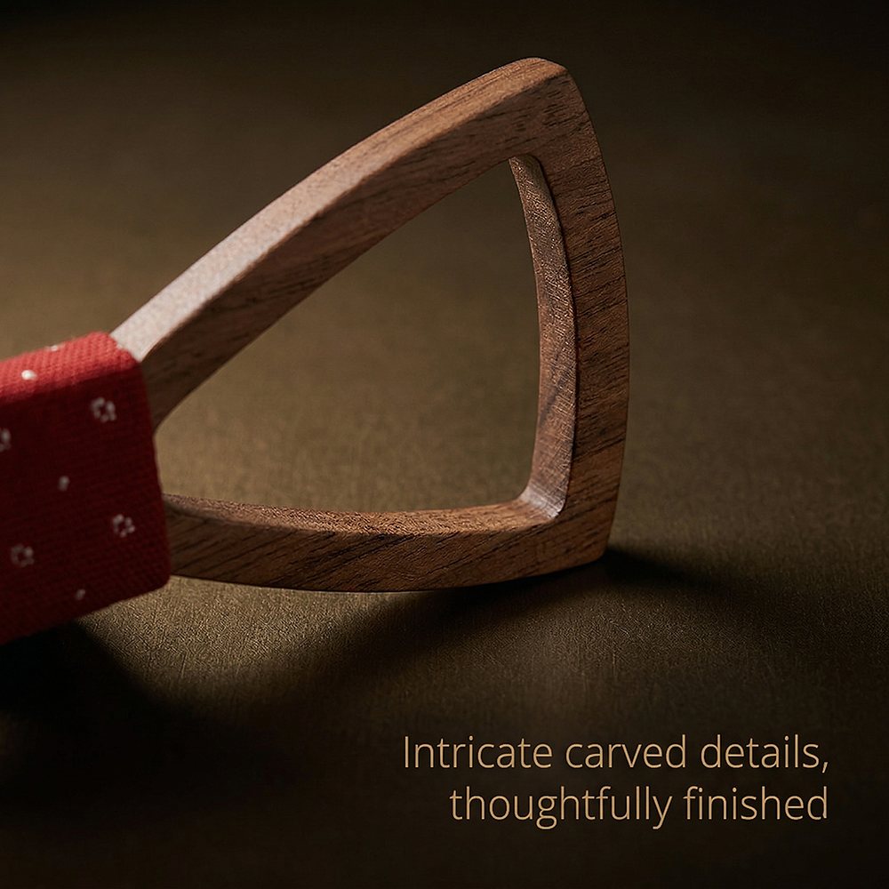 M458 M458  Open Frame Silhouette Bow Tie Set, Walnut — view 3