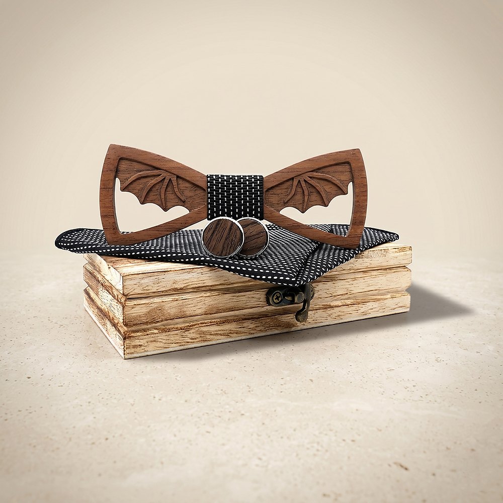 M458 M458  Open Frame Silhouette Bow Tie Set, Walnut — colour C2