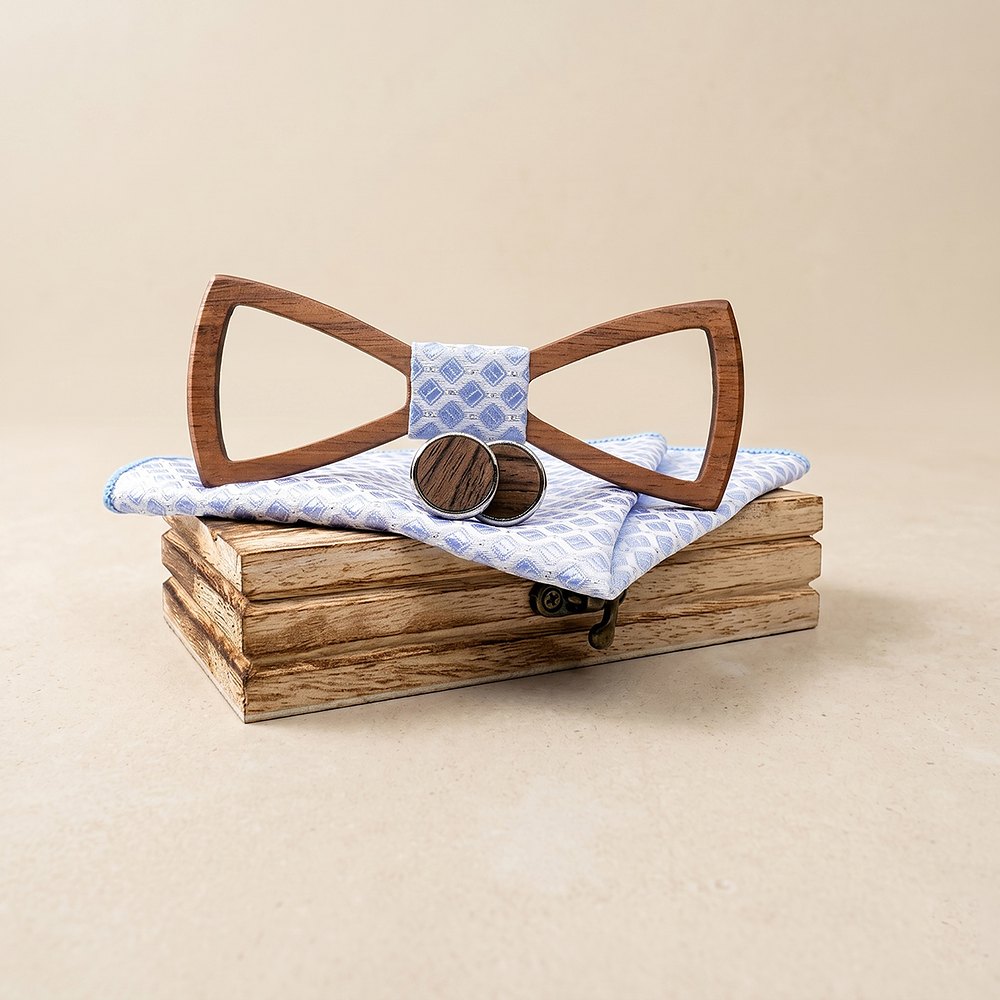 M458 M458  Open Frame Silhouette Bow Tie Set, Walnut — colour C5