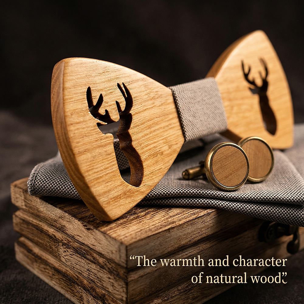 M459 M459  Deer Cutout Bow Tie Set, Maple — view 5