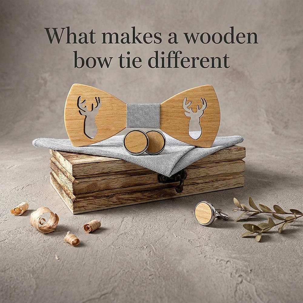 M459 M459  Deer Cutout Bow Tie Set, Maple — view 9