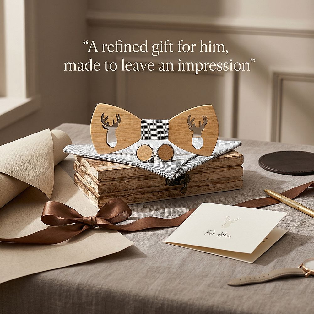 M459 M459  Deer Cutout Bow Tie Set, Maple — view 10