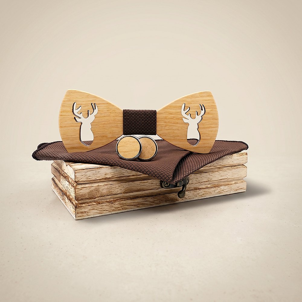 M459 M459  Deer Cutout Bow Tie Set, Maple — colour C2