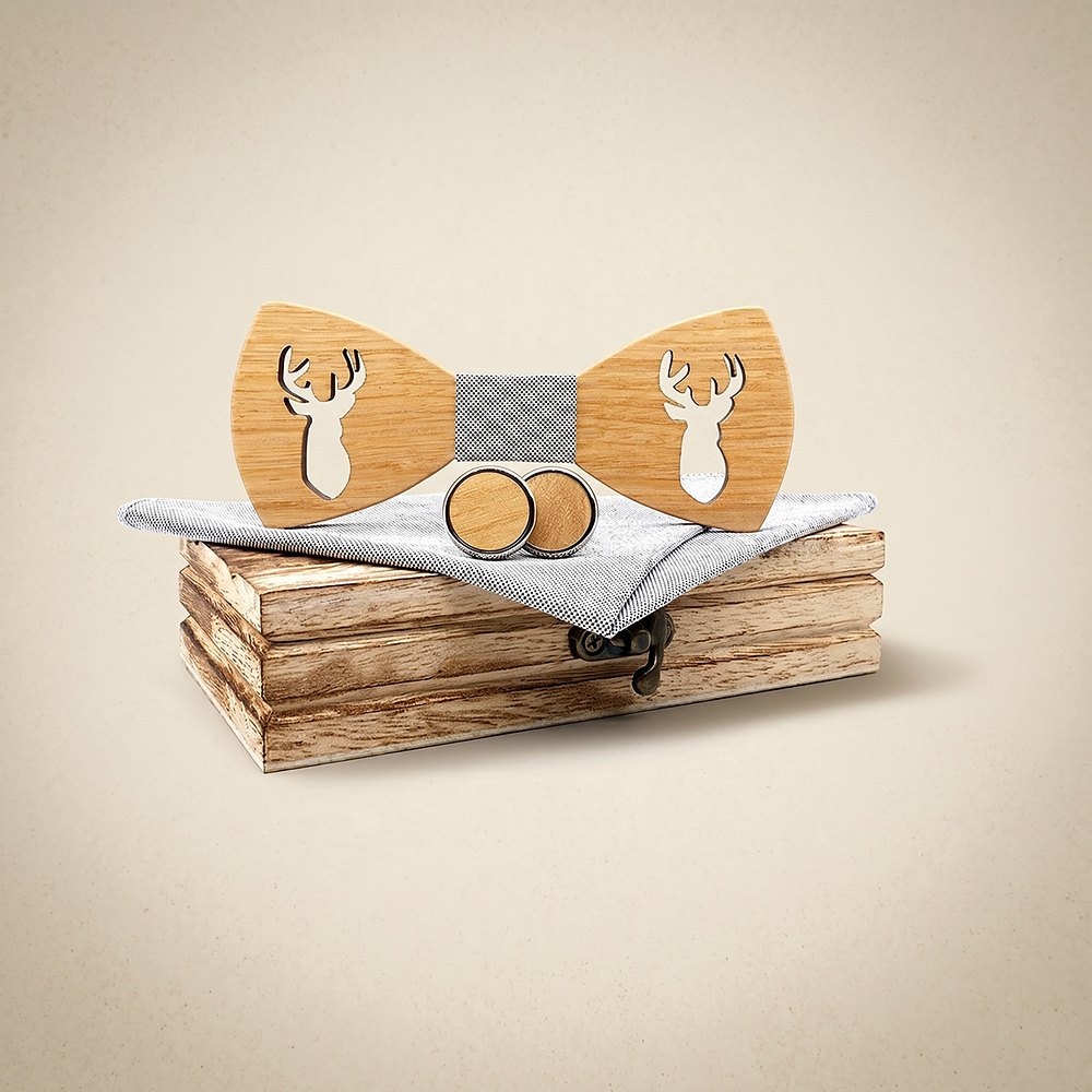 M459 M459  Deer Cutout Bow Tie Set, Maple — colour C6