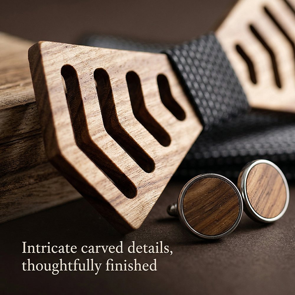 M460 M460  Chevron Arrow Bow Tie Set, Zebrawood — view 3