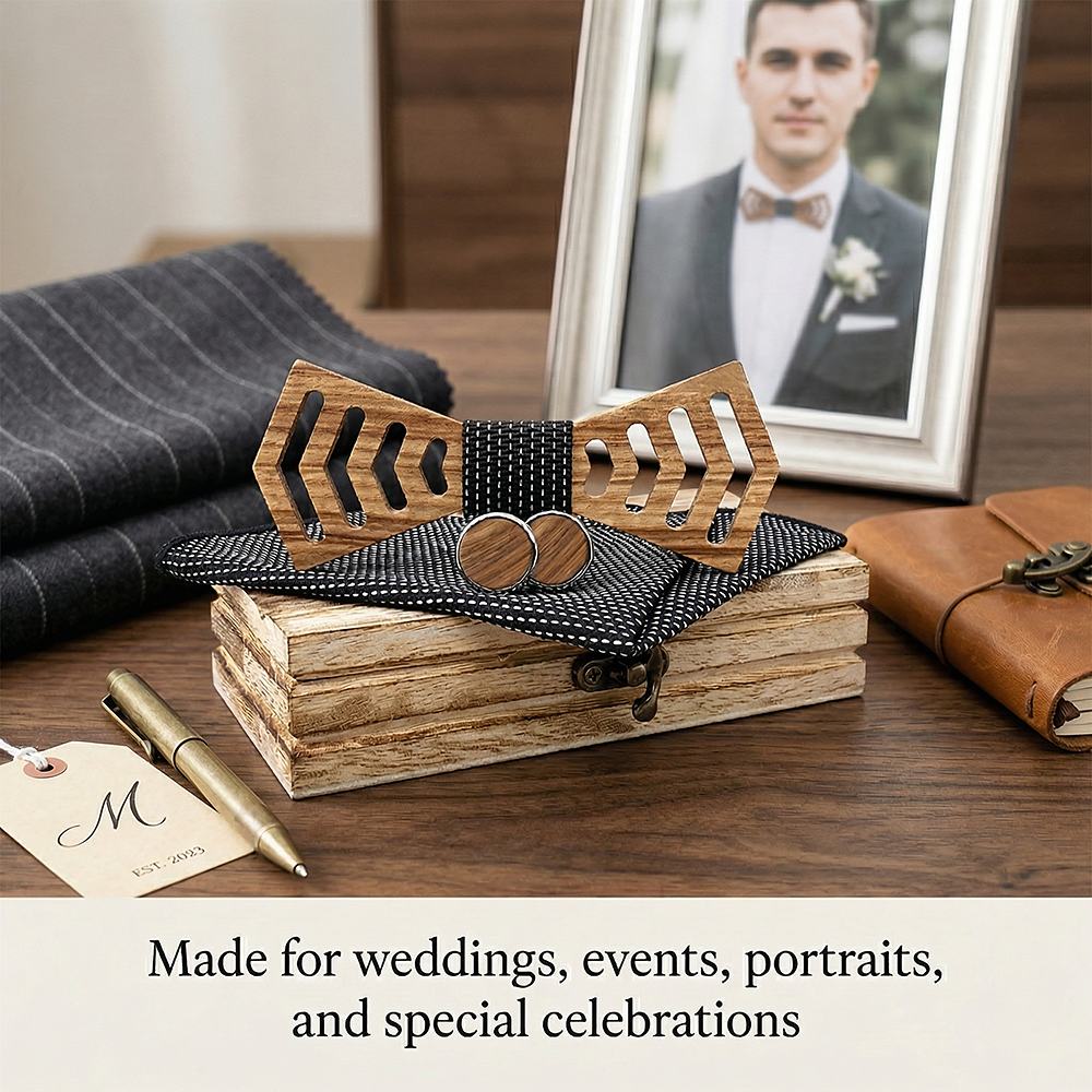 M460 M460  Chevron Arrow Bow Tie Set, Zebrawood — view 4