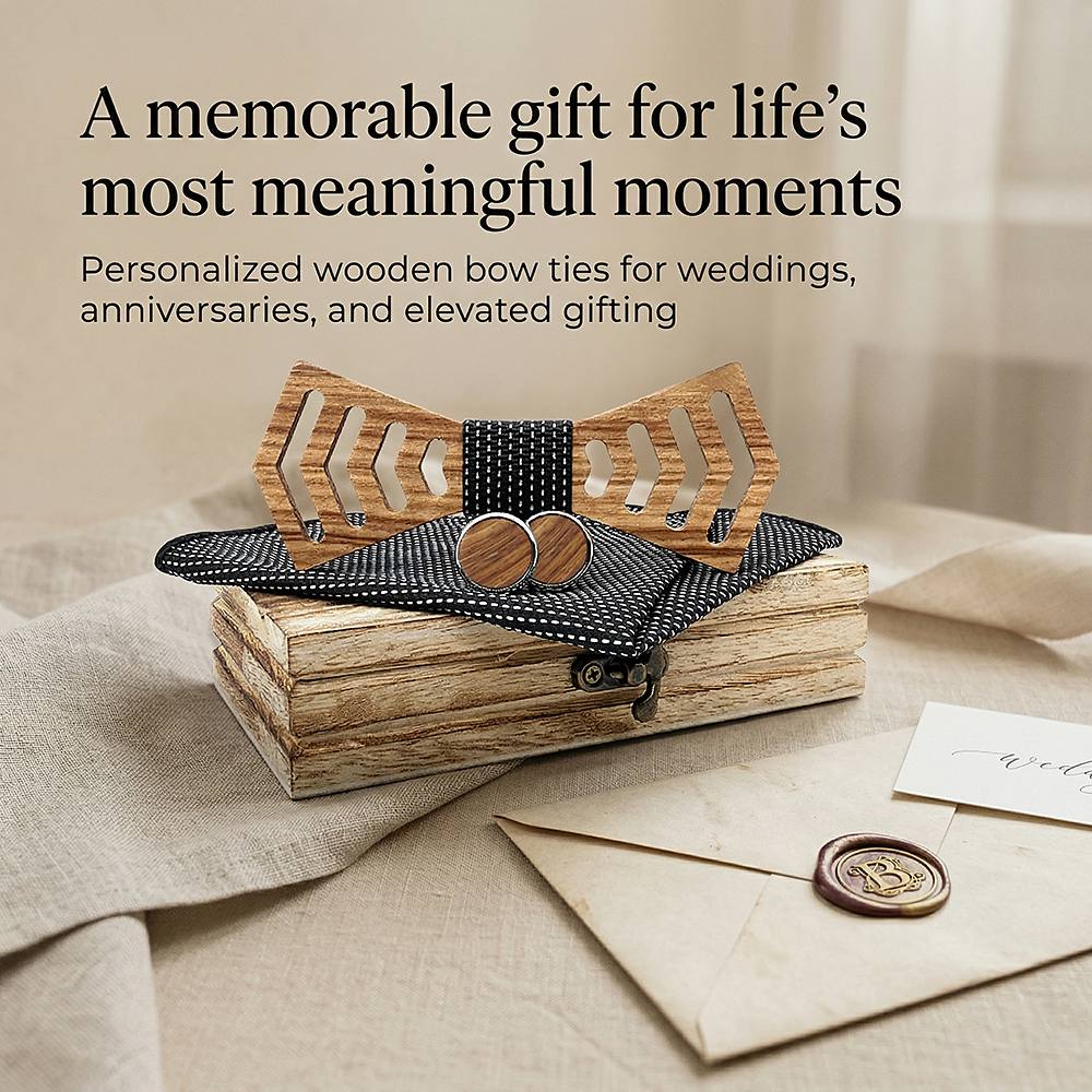 M460 M460  Chevron Arrow Bow Tie Set, Zebrawood — view 6