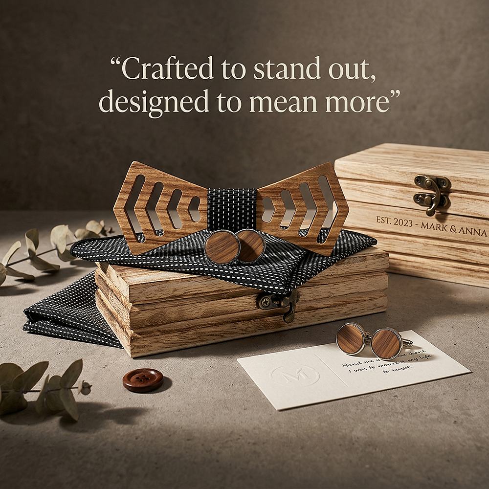 M460 M460  Chevron Arrow Bow Tie Set, Zebrawood — view 8