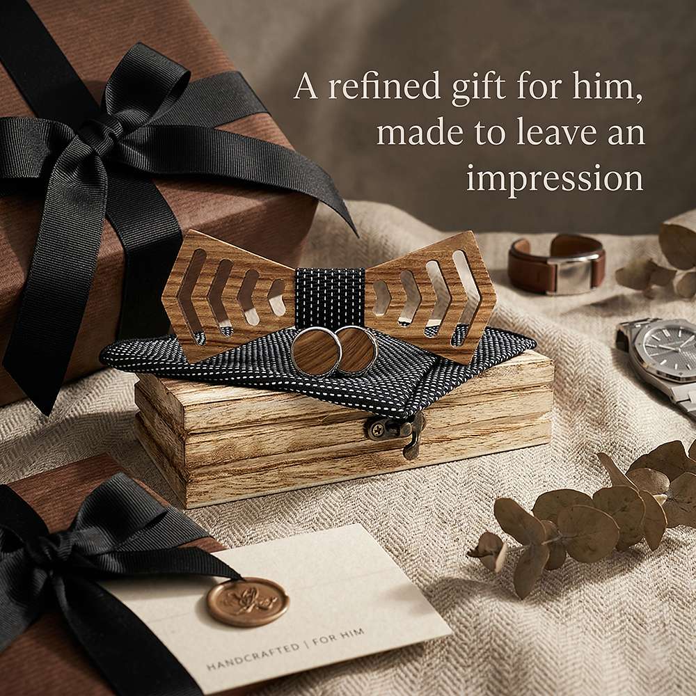 M460 M460  Chevron Arrow Bow Tie Set, Zebrawood — view 9