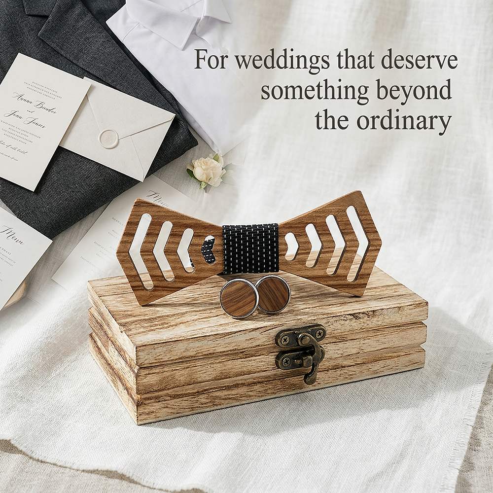 M460 M460  Chevron Arrow Bow Tie Set, Zebrawood — view 10