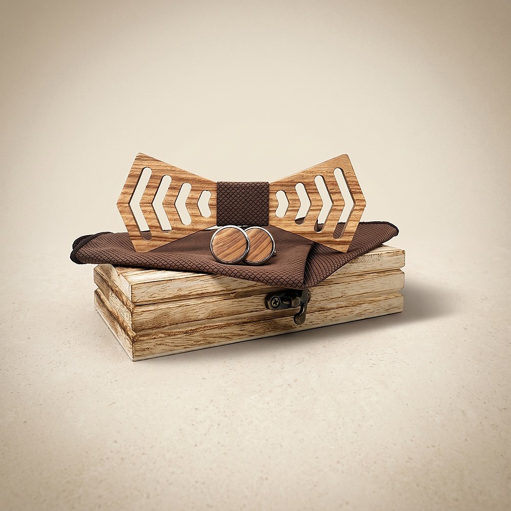 M460 M460  Chevron Arrow Bow Tie Set, Zebrawood — colour C1