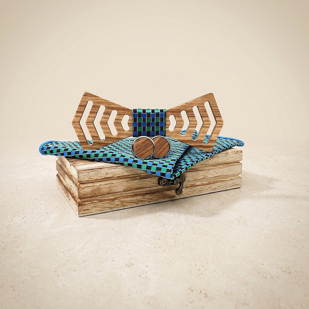 M460 M460  Chevron Arrow Bow Tie Set, Zebrawood — colour C2