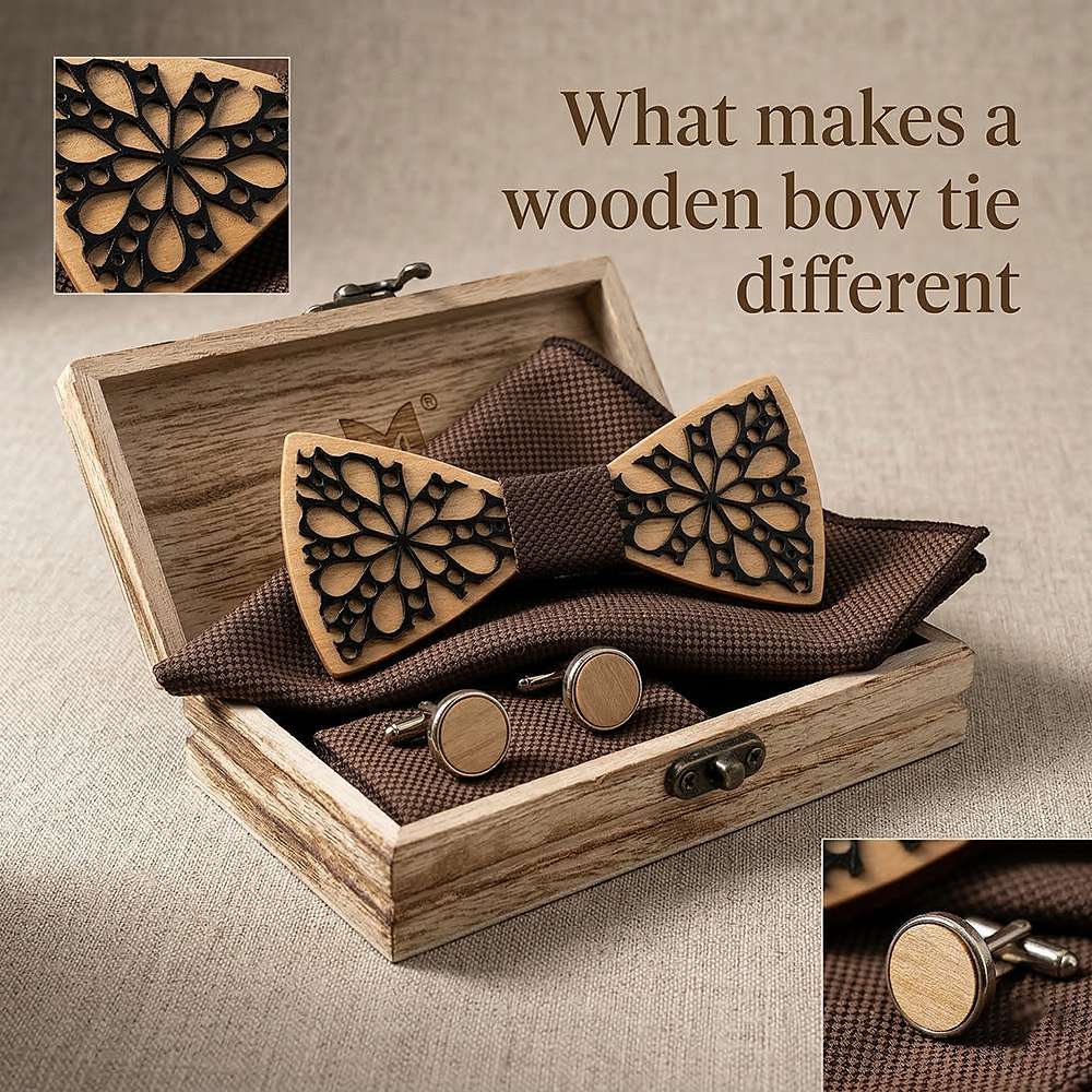M461 M461  Floral Petal Cutout Bow Tie Set, Maple — view 8