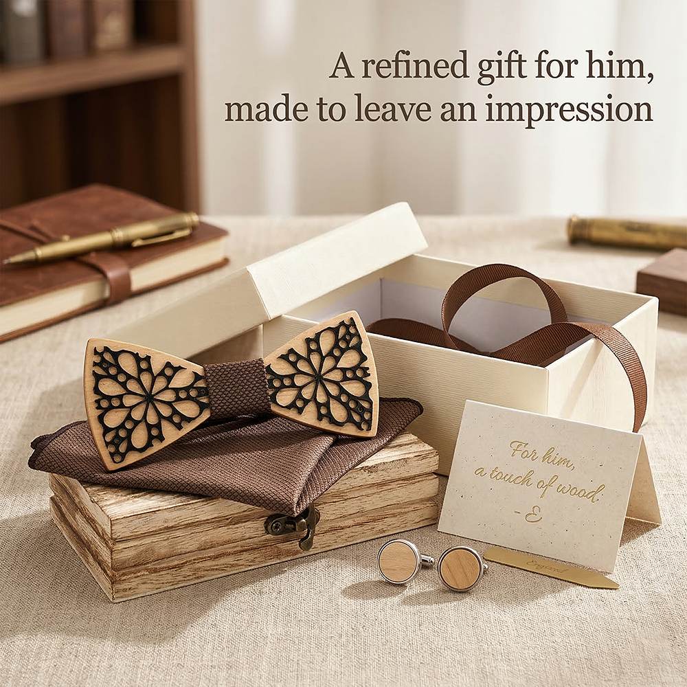 M461 M461  Floral Petal Cutout Bow Tie Set, Maple — view 9