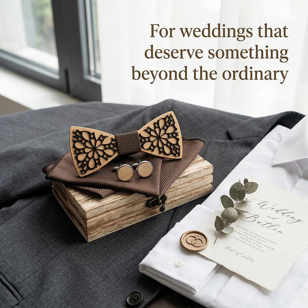 M461 M461  Floral Petal Cutout Bow Tie Set, Maple — view 10
