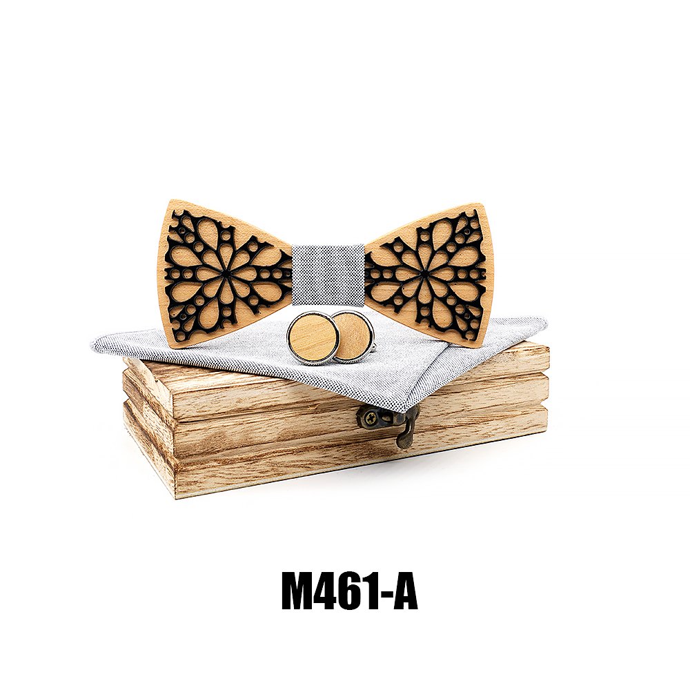 M461 M461  Floral Petal Cutout Bow Tie Set, Maple — colour A