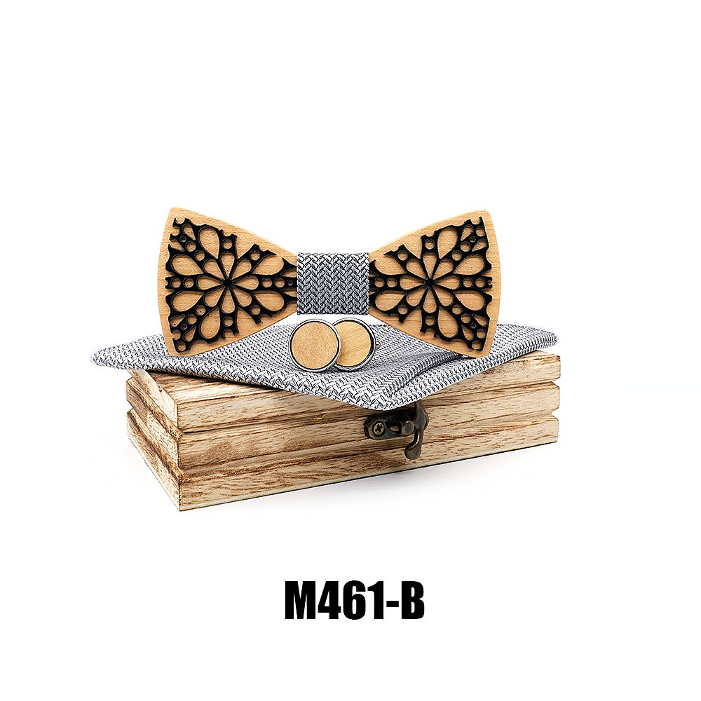M461 M461  Floral Petal Cutout Bow Tie Set, Maple — colour B