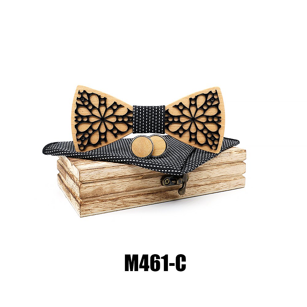 M461 M461  Floral Petal Cutout Bow Tie Set, Maple — colour C
