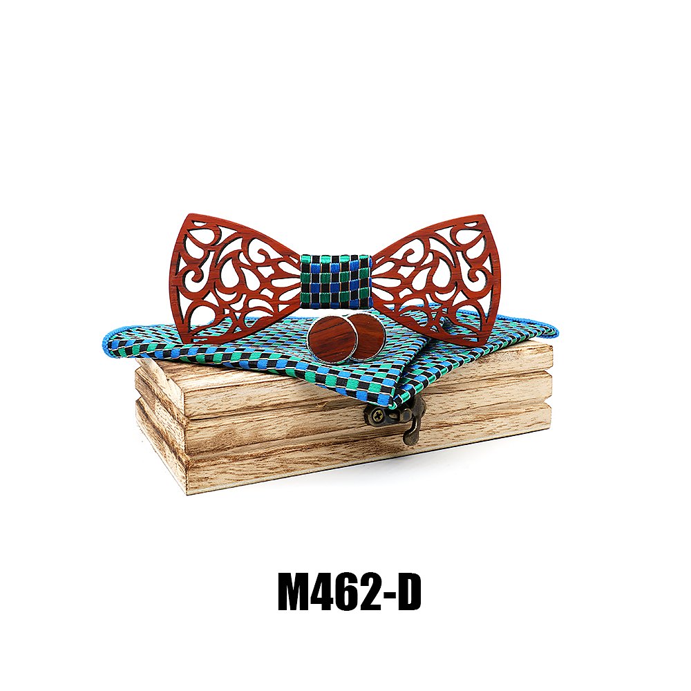 M462 M462  Baroque Cutout Bow Tie Set, Rosewood — view 4