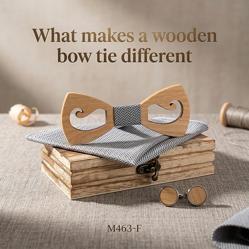 M464 M464  Mustache and Glasses Cutout Bow Tie Set, Walnut — view 7