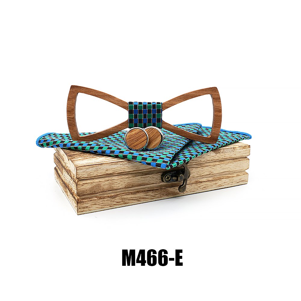 M466 M466  Open Frame Bow Tie Set, Walnut — view 5