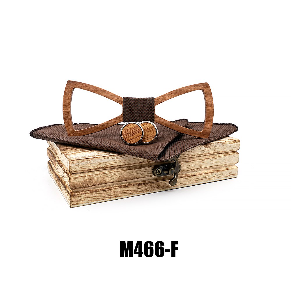 M466 M466  Open Frame Bow Tie Set, Walnut — view 6